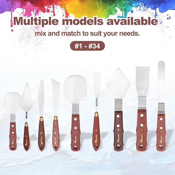 MECCANIXITY Pack of 1 Large Palette Knife No.11, 9.4" Long Palette Knives with Stainless Steel Flexible Spatula Pallet Knife and Wood Handle for Scraping, Mixing, Oil Acrylic Painting Canvas