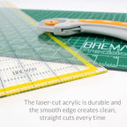 Breman Precision Quilting Rulers – 6x24 Inch Clear Acrylic Rulers for Quilting and Sewing – Laser-Cut Edge, Easy-Read Grid Lines, Angled Markers – Fabric Guide for Left & Right-Handed Users