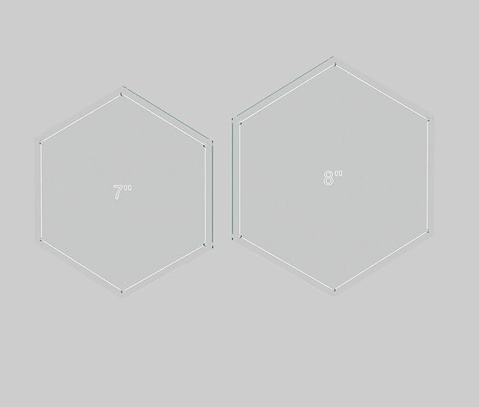 Hexagon Quilting Template Set - 5", 6", 7", 8" Sizes with 1/4" Seam Allowance - Durable Acrylic Templates for Quilting, Patchwork, Crafting, & Sewing Projects - Clear Templates for Accuracy