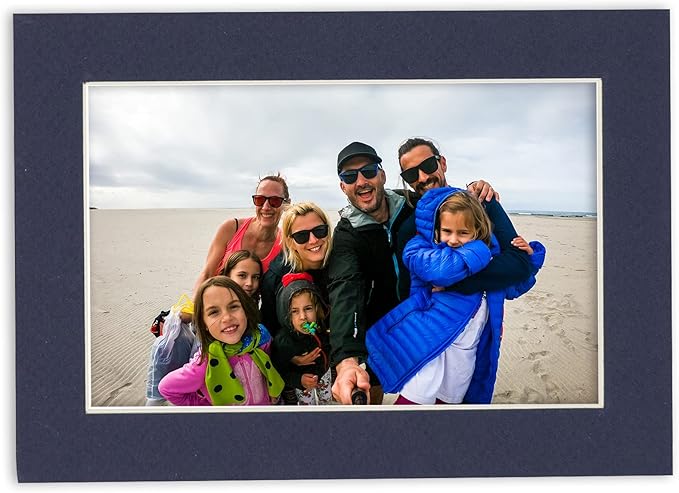 6x8 Mat for 8x10 Frame - Precut Mat Board Acid-Free Show Kit with Backing Board, and Clear Bags Navy 6x8 Photo Matte Made to Fit a 8x10 Picture Frame Matboard for Framing, Pack of 10 Mats