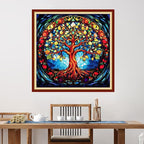 Foxdiviy Stamped Cross Stitch Kits for Beginners Full Range of Cross Stitching 11 CT Printed Cross Stitch Kits for Kids Adults Cross Stitch Patterns Needlepoint Kits-Magic Tree 18x18 inch