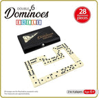 ERLLE - Premium Double 6 Dominoes Set, Classic Domino Game with Vinyl Case, Tiles for Adults & Kids, Mexican Train & Family Game Night