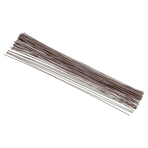PATIKIL 18 Gauge 16" Floral Stem Wire, 100 Pcs Paper Wrapped Iron Artificial Flower Stem Accessories for DIY Bouquet Stem and Craft Decoration, Brown