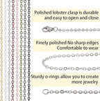Jishi 80ft Necklace Chains Jewelry Making Chain Link Rolls Bulk 2mm - Bracelet Earring Necklace Craft Supplies DIY Jewelry Making Findings, 8-Colors Gold Silver Copper Plated Metal Rolo Cable Chains