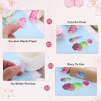 uxcell 2 Rolls Petal Washi Tape, 80 Pieces Floral Decorative Tape Colored Masking Tapes Crafting Supplies for DIY Crafts, Gift Wrapping, Scrapbook, Party Decorations, Large Orange