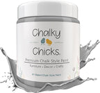 Chalky Chicks All-in-One Chalk Paint for Furniture or Cabinet - 16 Fl Oz - Matte Finish Mad Cloud (Light Gray) for Metal, Wood Furniture Paint - No Sanding All-in-One for Home Decor & Crafts, USA Made