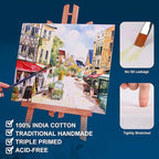 Stretched Canvases for Painting 14x18 Inch 7-Pack, 10 oz Triple Primed Acid-Free 100% Cotton Blank Canvas, Rectangular Canvas for Oil Paint Acrylics Pouring & Wet Art Media