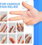 20 Pcs Gel Finger Protectors, Finger Caps Silicone Fingertips Protection, Reusable Soft High Elastic Fingertip Bandages for Relief Fingers Arthritis, Cracked , and Other Fingers Pain(Multi-Size)