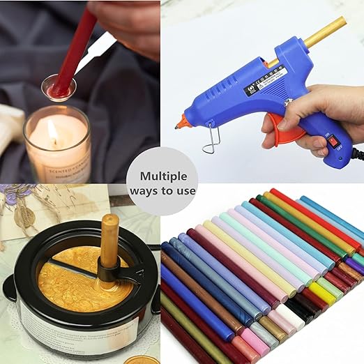 Red Wax Sealing Sticks, ONWINPOR 10pcs Glue Gun Wax Seal Sticks for Wax Seal Stamp, Letter Sealing Wedding Invitations, Cards Envelopes (Red)