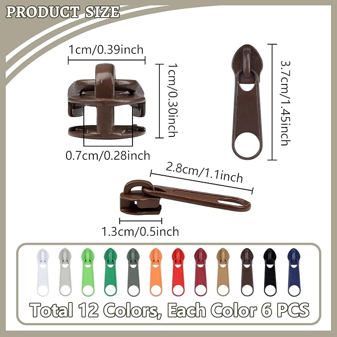 DOITEM Zipper Repair Kit - 5# Zipper Pull Rescue Kit for Clothing, Jackets, Purses, Luggage, Backpacks