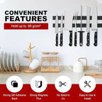 Thaibear Magnetic Strip, Flexible Magnetic Strips with Adhesive Backing (5 Pack, 12" x 1") Strong Sticky Magnetic Tape for Kitchen, Garden - Magnet Tape Strip Holder Strip for Wall