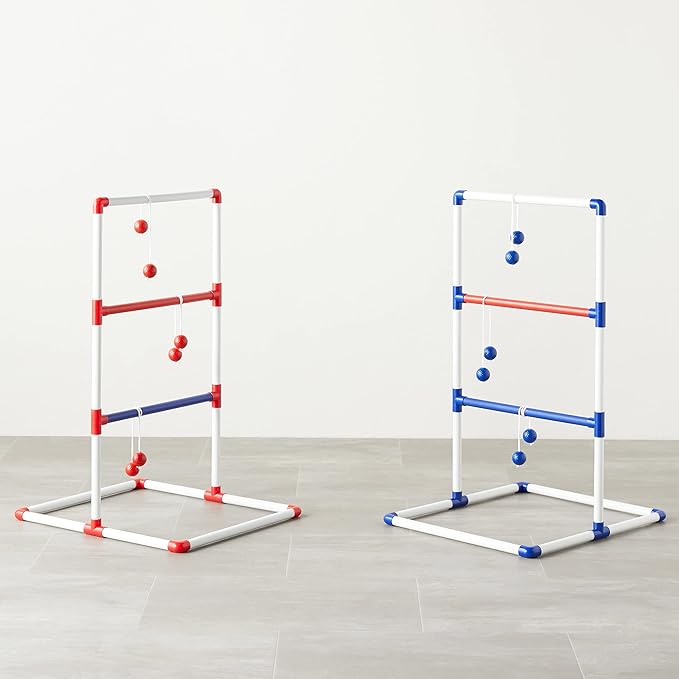 Amazon Basics Ladder Toss Game Set, Red/Blue