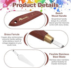 MECCANIXITY Pack of 1 Palette Knife No.7, 8.3" Long Palette Knives with Stainless Steel Flexible Spatula Pallet Knife and Wood Handle for Scraping, Mixing, Oil Acrylic Painting Canvas