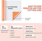 HTVRONT Glitter HTV Heat Transfer Vinyl - 10" x 8ft Neon Orange Glitter HTV Vinyl for Shirts, Glitter Iron on Vinyl for All Cutting Machine - Easy to Cut & Weed (Neon Orange Glitter)