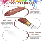 MECCANIXITY Pack of 1 Palette Knife No.19, 8.1" Long Palette Knives with Stainless Steel Flexible Spatula Pallet Knife and Wood Handle for Scraping, Mixing, Oil Acrylic Painting Canvas