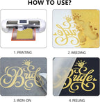 guangyintong Glitter Gold Heat Transfer Vinyl HTV Rolls, 12" x 8ft Iron on Vinyl for T-Shirts Glitter Gold HTV Vinyl for All Cutter Machines Easy to Cut & Weed for Heat Vinyl Design