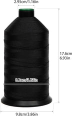Extra Strong Bonded Nylon Thread #138 Tex135 – 16 OZ, 3000yds, Versatile Stitching Solution for Leather, Upholstery, Canvas Repair and More (Dark Blue)
