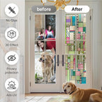 3D Stained Glass Window Privacy Film, Heat Control UV Blocking Static Cling Decorative Window Film for Bathroom,Front Door,Home Non Adhesive,Colorblock 16.9 x 78.7 inches