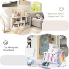 LOKO 2 Tier 5 Cube Bookcase, Open Shelf Storage Cabinet, Wooden Display Cabinet Shelf, Multipurpose Bookshelf for Living Room, Hallway, Home Office, Classroom (White)