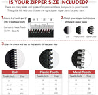Zipper Repair Kit (188 Pcs) - Universal Fixer for Luggage, Backpacks, Jackets, Coats & Boots Includes #3#5#8#10 Sliders, Zipper Pull Replacement, Stops & Repair Tool（Non-YKK Compatible）