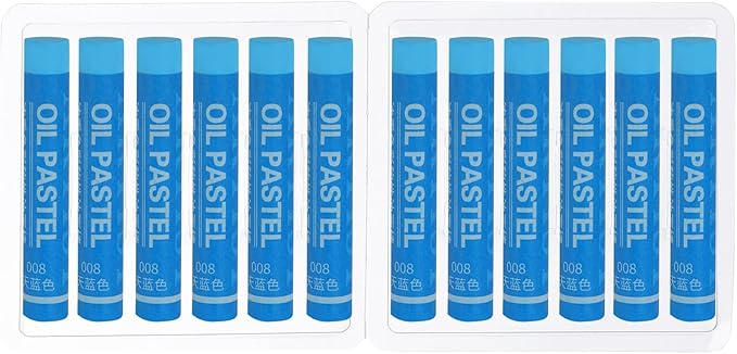 PATIKIL Sky Blue Oil Pastels, 12Pcs Soft Oil Crayons Creamy Pastels Stick Art Supplies for Art Painting Drawing Blending Graffiti for Artists Beginners