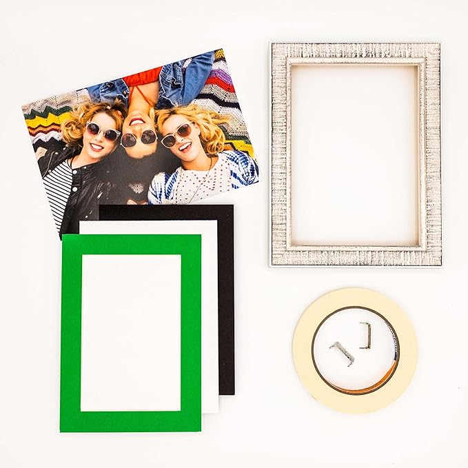 5.5x8.5 Mat for 8.5x11 Frame - Precut Mat Board Acid-Free Bright Green 5.5x8.5 Photo Matte for a 8.5x11 Picture Frame, Matboard for Family Photos, Show Kits, Art, Picture Framing, Pack of 100 Mats