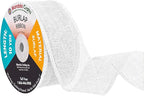 Mandala Crafts White Burlap Ribbon 1.5 Inches Wide Jute Ribbons for Crafts - 20 Yds Roll Rustic Burlap Wrap Trim Ribbons for Wreaths Bows Wedding Party Decoration