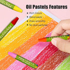 Oil Pastels,24+1 Assorted Colors+1 Sharpener and 1 Pastel Holder, Oil Pastels for Kids Indoor Activities At Home,Non-Toxic Oil Pastel Crayons for Artist Students Smooth Painting and Drawing