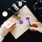 500 Pcs Dark Gold Octagon Wax Seal Beads Kit with 4 Pcs Tea Candles 1 Pc Melting Spoon for DIY Crafts Letters Wedding Wine Bottle Sealing