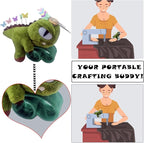 Cute Dinosaurs Wrist Pin Cushion for Sewing with Magnetic, Snap Bracelet Wrist Bands for Pins and Needles Include 50 Lovely Butterfly Straight Pins.