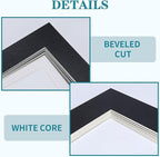ZBEIVAN 12 Packs White and Black Colors 11x14 Picture Frame Mats for 8.5x11 Photos, Artworks and Prints, White Core Bevel Cut Frame Mattes