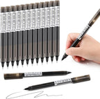 RIANCY Black Fine Point Gel Pens 12Pcs 0.5mm Gel Ballpoint Pens Black Liquid Ink Pens No Smear No Bleed, Smooth Writing Pen for Journaling Note Taking Drawing Sketching Coloring Office School Supplies