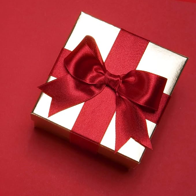 Humphrey's Craft 1-1/2 Inch Red Satin Ribbon Double Faced 25 Yards, Thick Silk Ribbon for Crafts Gift Wrapping DIY Bows Bouquet Decoration Sewing Christmas Tree Wedding and Invitation Card.