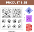 CHGCRAFT Polymer Clay Texture Sheets Bee Pattern Polymer Clay Texture Mat Insect Silicone Mat Silicone Molding Pattern Sheets for Pottery Earrings Jewelry Making