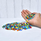 1/2 LB Bag of Assorted Pony/Crow Glass Beads for Jewelry Making, Lampwork Bead Mix for Bracelets and Necklaces, Crafting Beads Supplies Kit, Large & Small Beads (Crow Beads Mix)