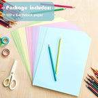 Sinmoe 100 Sheets 5 Shades Cardstock Paper 8.5 x 11 Inches 180gsm Solid Core Printer Paper for Scrapbooking DIY Arts Crafts Making Office Home Supplies(Macaron Series)