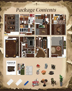 Cutefun Book Nook Kit - DIY Miniature Doll House Kit, Book Nook Kits for Adults, 3D Wooden Puzzle Bookend Bookshelf with LED Light for Cafe Crafts Lovers (Corner Coffee Shop)