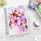 KOVIEDE 100% Cotton Watercolor Paper Pad - 3 Pack (90 Sheets) 5.5"x8.5" Cold Press, 140lb/300gsm Spiral Bound Watercolor Sketchbook, Artist Quality Art Journal Supplies for Adults, Kids & Beginners