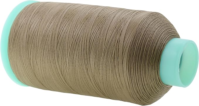 Mandala Crafts Bonded Nylon Thread Dark Beige Heavy Duty Sewing Threads - 2843 YDs Size 46 210D T45 Tex 45 Thread for Leather Jeans Weaving Outdoor Marine Upholstery Threads