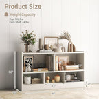 LOKO 2 Tier 5 Cube Bookcase, Open Shelf Storage Cabinet, Wooden Display Cabinet Shelf, Multipurpose Bookshelf for Living Room, Hallway, Home Office, Classroom (White)