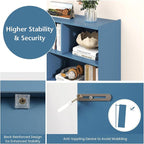 Toy Storage Organizer, 2-Tier Kids Bookshelf, 5 Cube Kids' Bookcases, Cabinets & Shelves, Wooden Toy Organizers, Small Book Shelf for Bedroom, Playroom, Classroom, Nursery (Blue, 3-Tier)