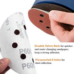 5-Inch 8-Hole Hook and Loop Sanding Discs, 600/800/1000/1200/1500/2000 Fine Grits Sandpaper for Random Orbit Sander, 60-Pack