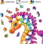 Wooden Puzzles for Adult and Kids, 100 Pieces Ocean Puzzle, Unique Shaped Seahorse Wooden Preschool Puzzle, Toddler Wooden Puzzle Toy Gift for Family and Friends, Suitable for Family Games