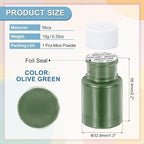 uxcell 10g/0.35oz Cosmetic Grade Mica Powder, 600 Mesh Mica Powder Natural Resin Epoxy Pigment Powders for Casting Resin, Candle Dye, DIY Nail Polish and Lip Gloss, Olive Green