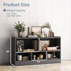 LOKO 2 Tier 5 Cube Bookcase, Open Shelf Storage Cabinet, Wooden Display Cabinet Shelf, Multipurpose Bookshelf for Living Room, Bedroom, Hallway, Home Office, Classroom (Grey)