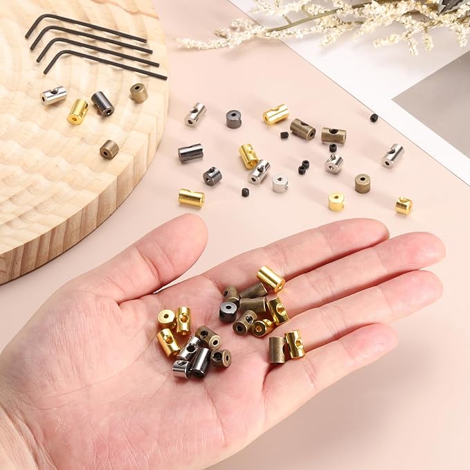 MECCANIXITY 40 Pcs Metal Locking Pin Backs, Locking Pin Keepers Clasp 9mm(H) with 4 Wrench Replacement in Storage Case for Badge, Brooch, Silver Tone