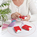 RUIAN Knitting Counter Stitch Needle Marking Tool Mini Crochet Stitch Counter Knitting Stitch Counter Plastic Knit Stitch Counter (Red)