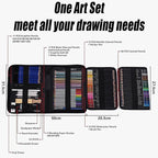 FPGFIIVO 151 Pcs Sketch Art Set, Art Supplies with 3-Color Sketchbook and Tutorial, Colored, Watercolor, Metallic, Graphite, Charcoal Pencils, Drawing Set Gifts for Artists Adults Kids Teens Beginner