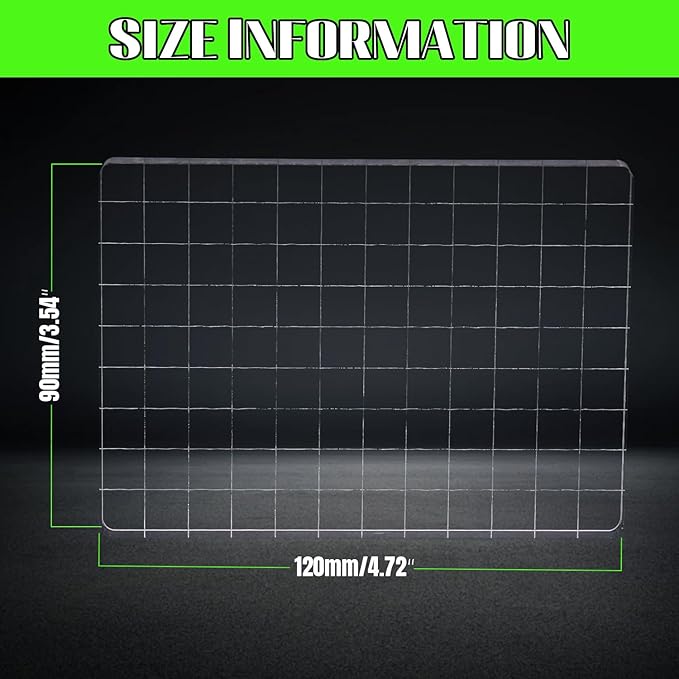 Clear Acrylic Stamp Blocks, 3.54" * 4.92" Acrylic Stamping Block Tool Clear Stamp with Grid Lines for Photography Props Scrapbooking Crafts Card Making