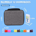 Travel Protable Mexican Train Dominoes Set Numbers Double 12 Dominoes Set with 91 Colored Tiles Number Domino Set for Kids, Adults Family Board Team Games